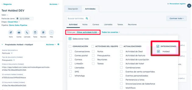 Holded-HubSpot-filtrar-actividad