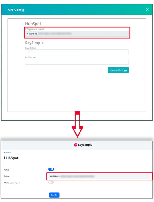 Hubspot-Saysimple-Api-key